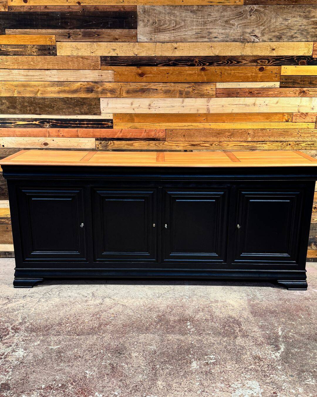 Enfilade with 4 doors in solid cherry wood - Louis-Philippe style
