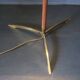 Danish teak floor lamp with brass tripod foot, 1960s