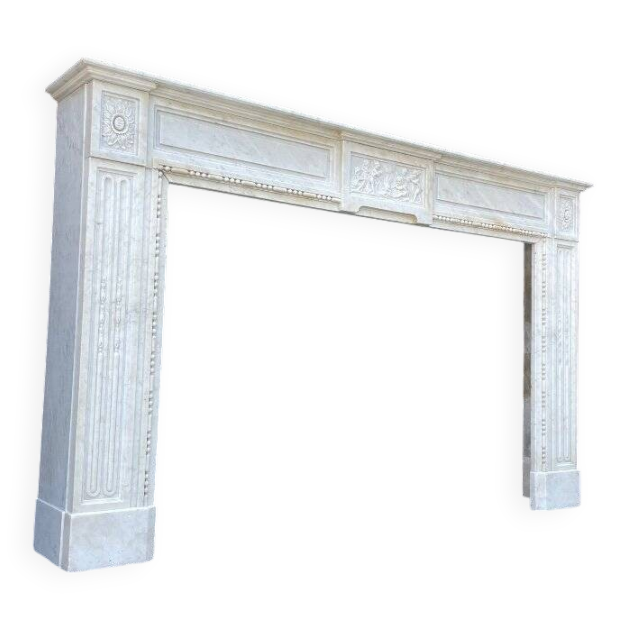 Louis XVI fireplace in Carrara marble