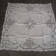 Antique embroidered tea cloth 125x125cm