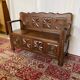 Antique oak carved bank chest – Breton style