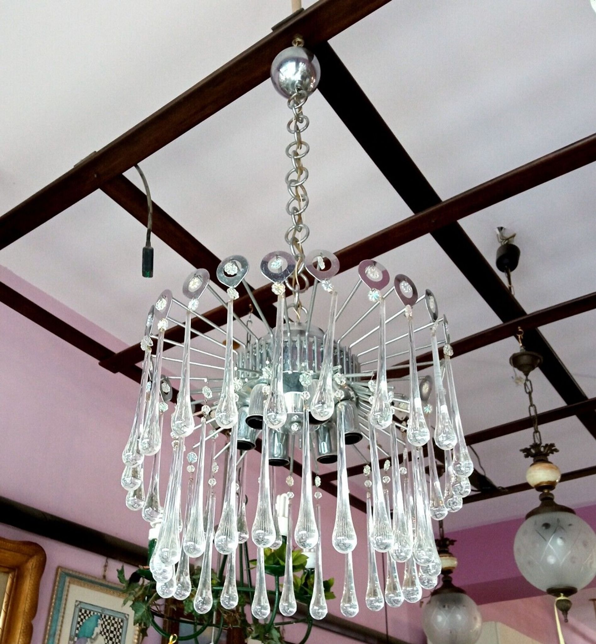 Lustre italien de la cascade de Murano