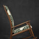 Mid-century modern Danish rocking chair in wood and fabric with Monstera leaf pattern, 1960s.