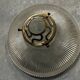 Suspension in holophane striated glass and brass support - art-deco period