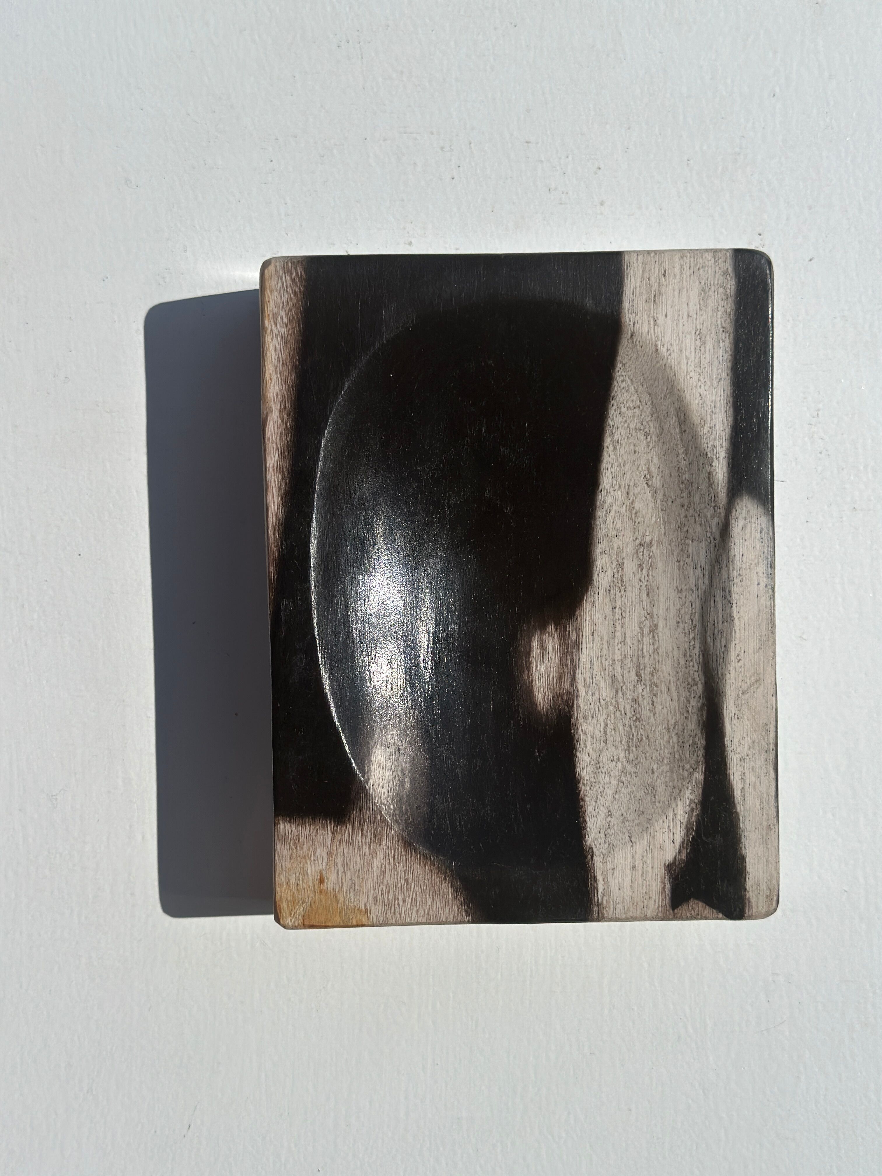 Symmetrical multicolored petrified wood soap dish