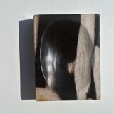 Symmetrical multicolored petrified wood soap dish