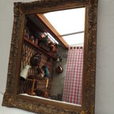 old rectangular mirror aged golden tower