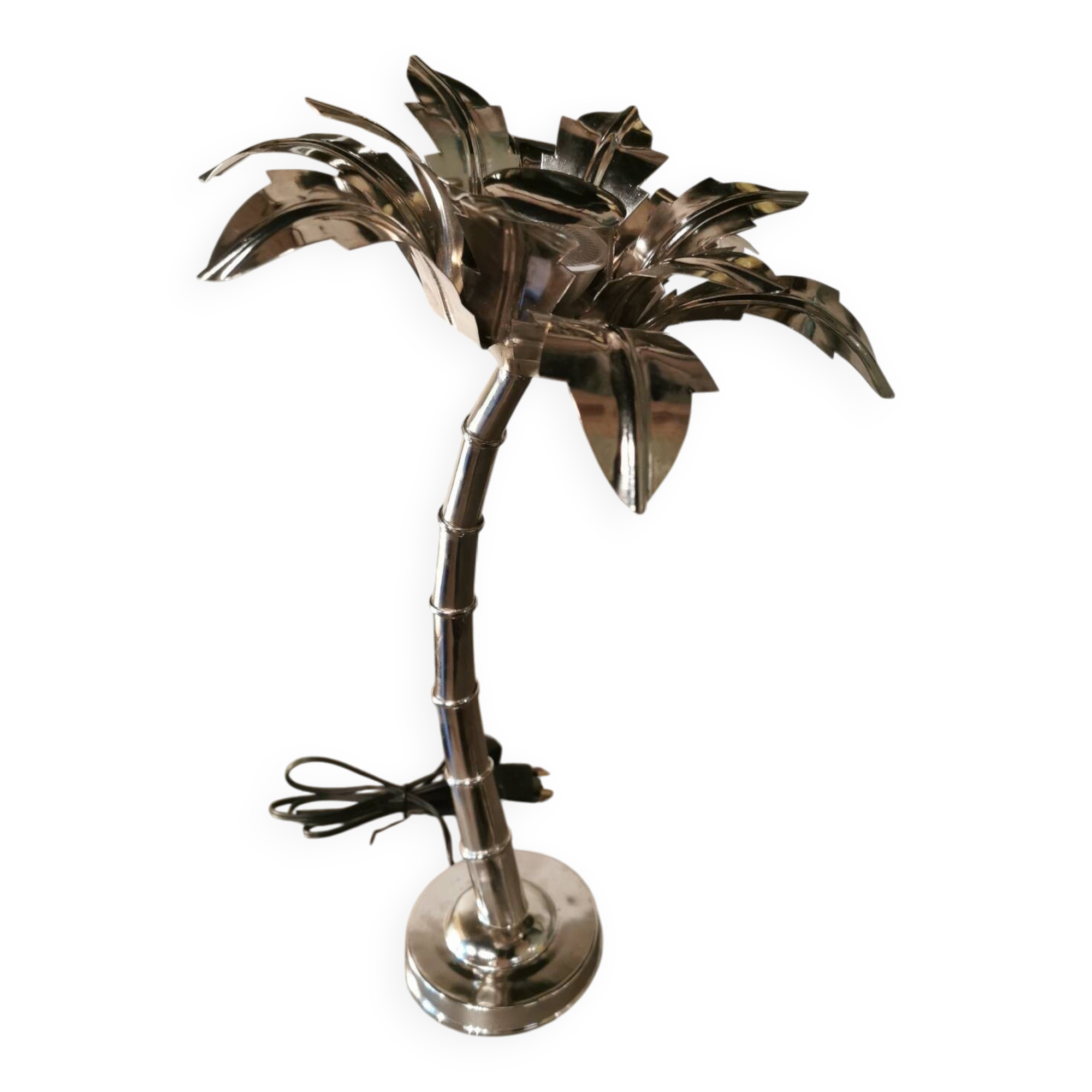 Nickel silver palm lamp
