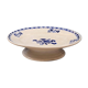 Antique footed dish – blue floral decoration – St Amandinoise