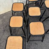 Set of 12 black industrial stools