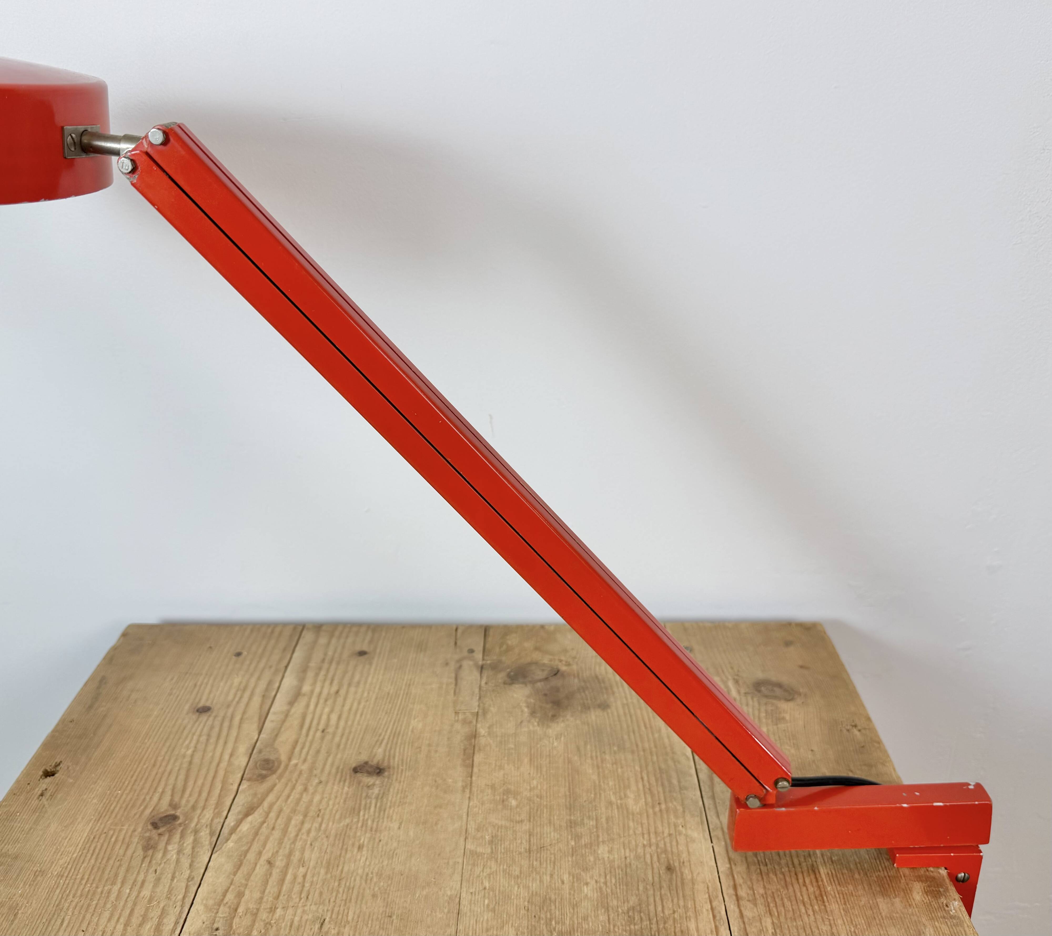 Vintage Red Adjustable Table Lamp, 1970s