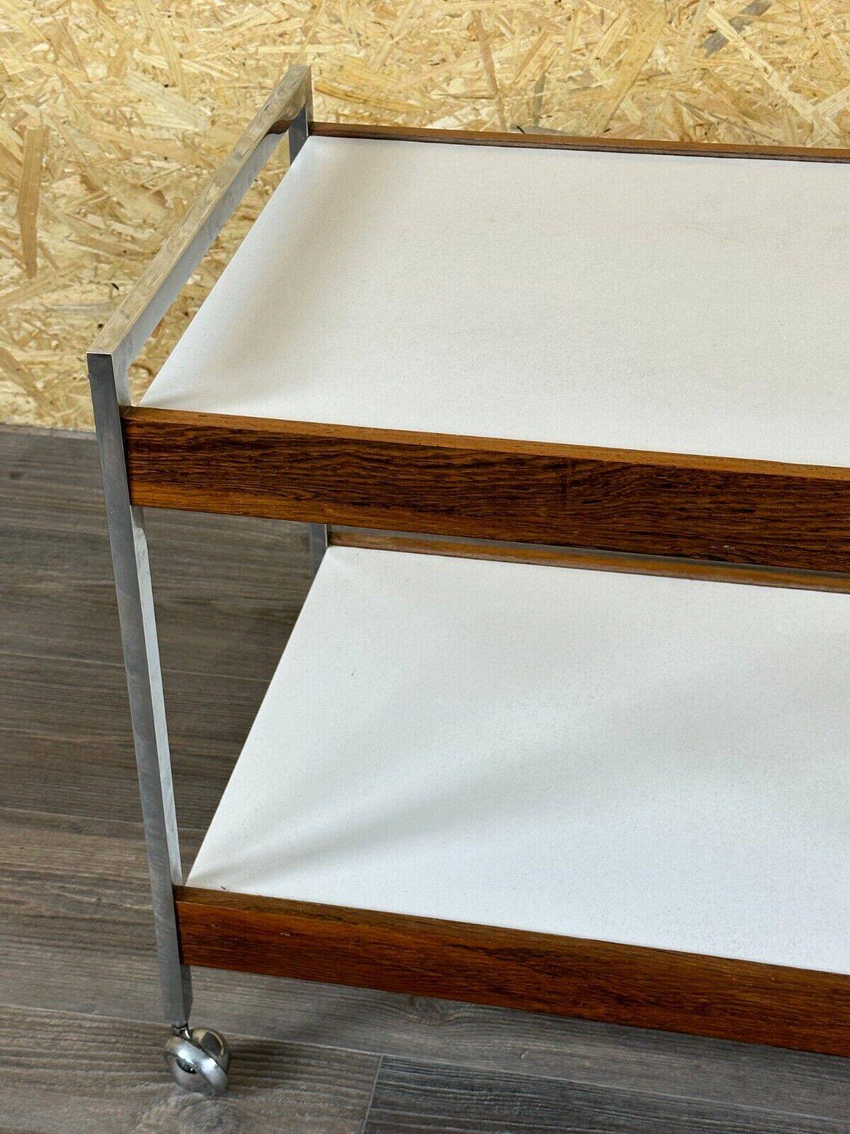 60s 70s serving trolley dinette made of teak & chrome Danish Modern Design