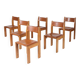 Chaises marron en cuir et bois, 1970s