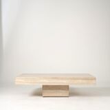 Vintage Italian coffee table in travertine, 1980s