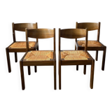 4 Regain elm straw chairs