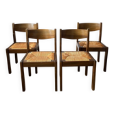 4 Regain elm straw chairs