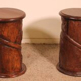 pair of 17th century oak bedside tables or sofa ends