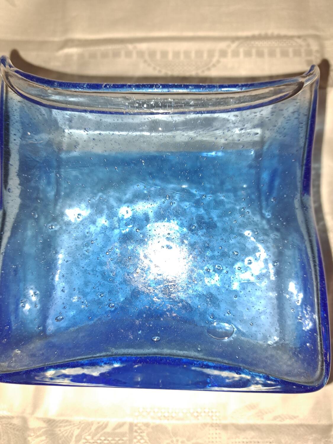 Vase  vintage en verre souffle. Henry Dean.