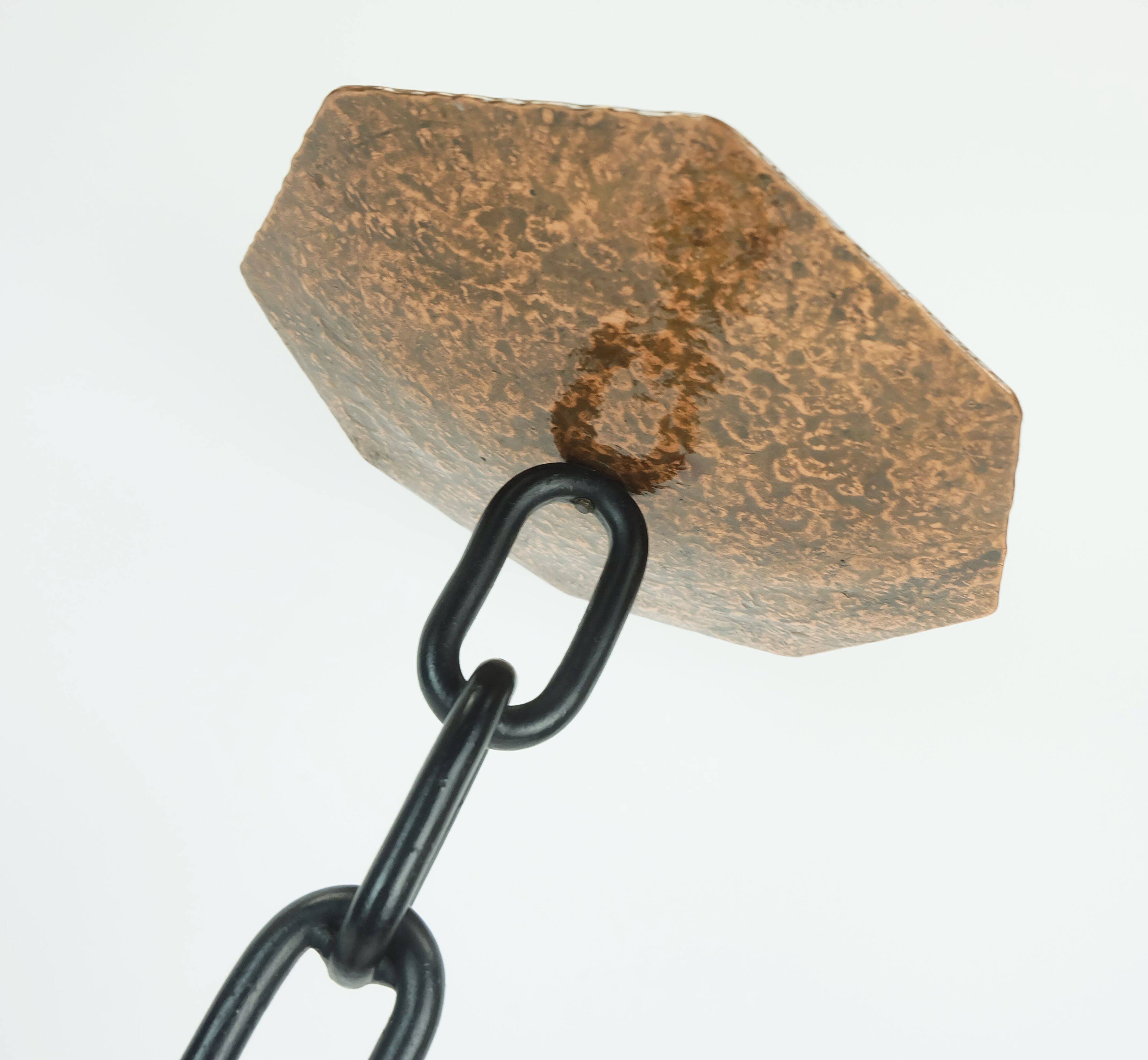 Outstanding large 21" candleholder brutalist design iron copper true vintage 1960s xxl candlestick