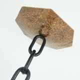 Outstanding large 21" candleholder brutalist design iron copper true vintage 1960s xxl candlestick