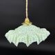 Suspension vintage en verre de Clichy vert – forme drapée