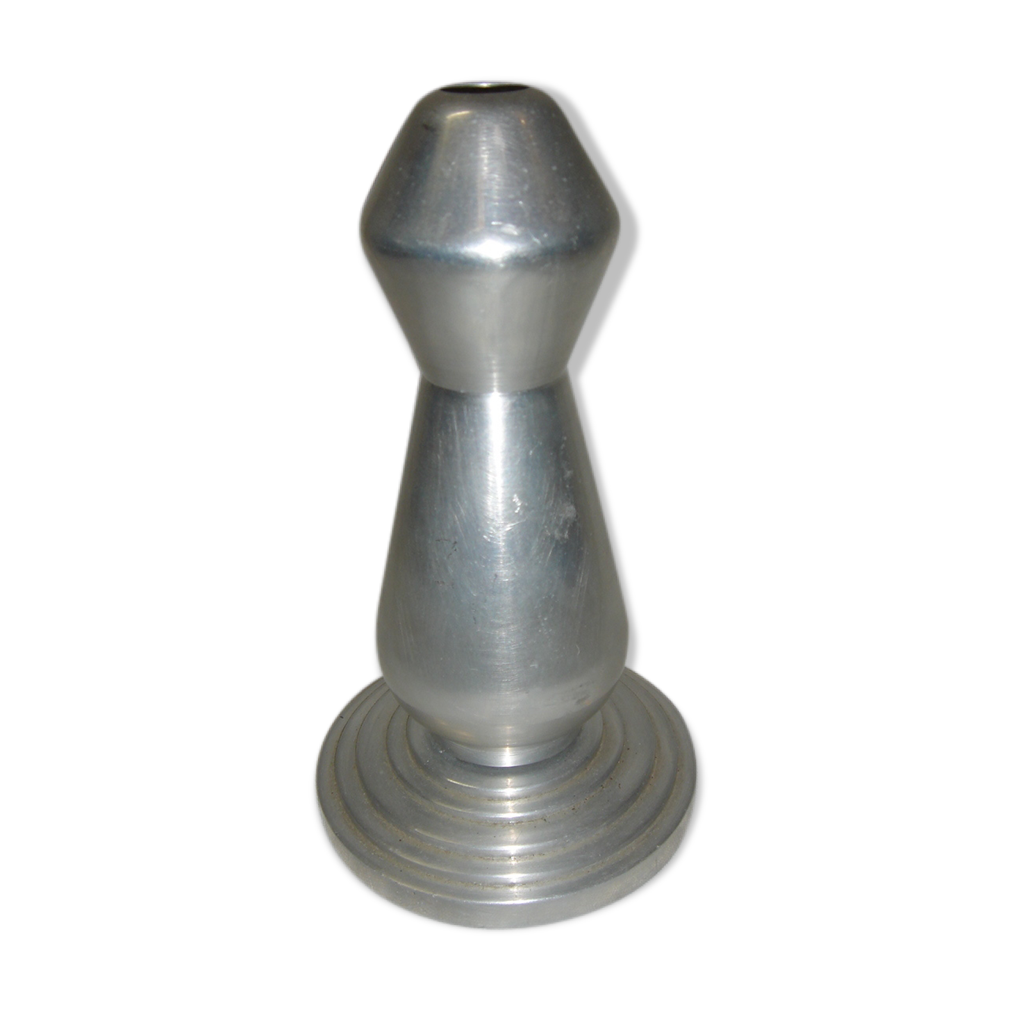 candlestick, 1960 chromed steel candle holder