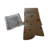 Round coat with eight Luxeuil lace towels embroidery hand linen