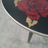 Red rose glass table of the 60s