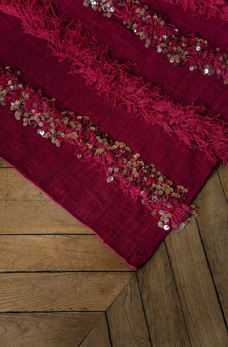 Handira berber rose in laine 184 x 112