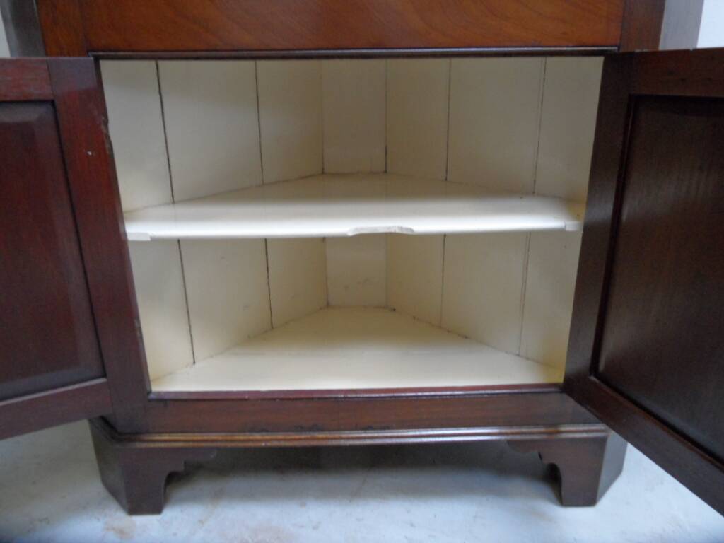 Antique mahogany corner cabinet