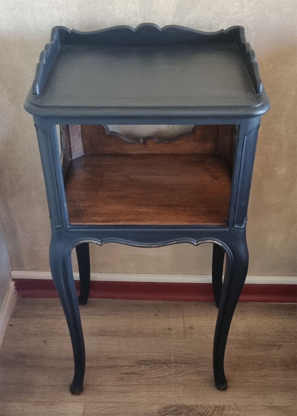 Pair of vintage bedside tables, 60s, Louis XV style, restyled