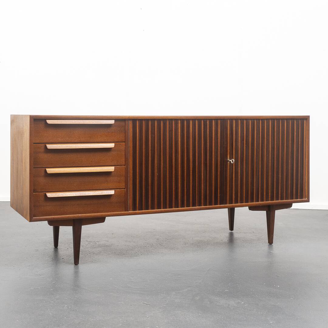 Enfilade années 60, teck, scandinave, 165cm, restauré