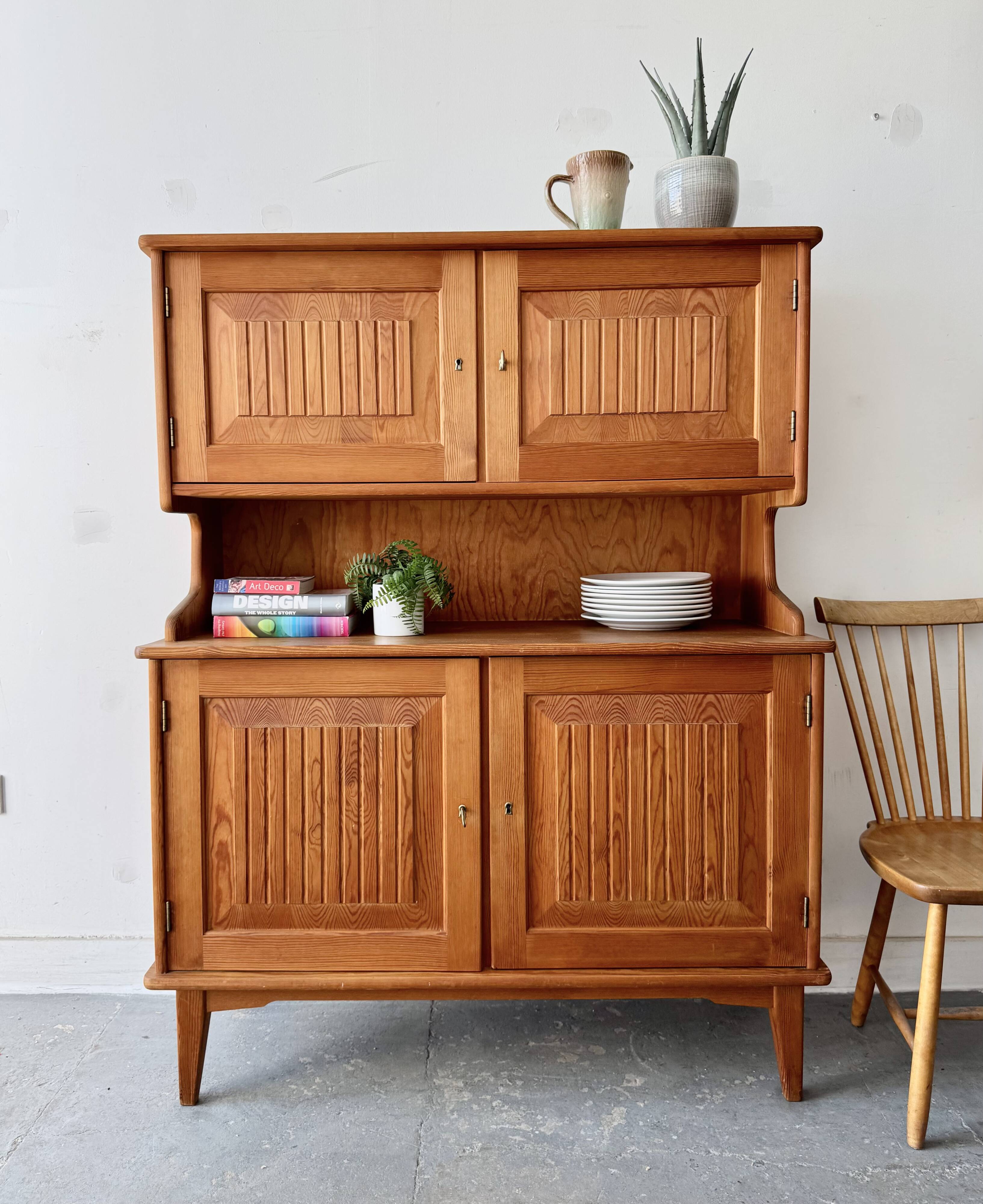 Mid Century Norwegian Pine Sideboard Cabinet by Einar Hjorthaas Møbelfabrik