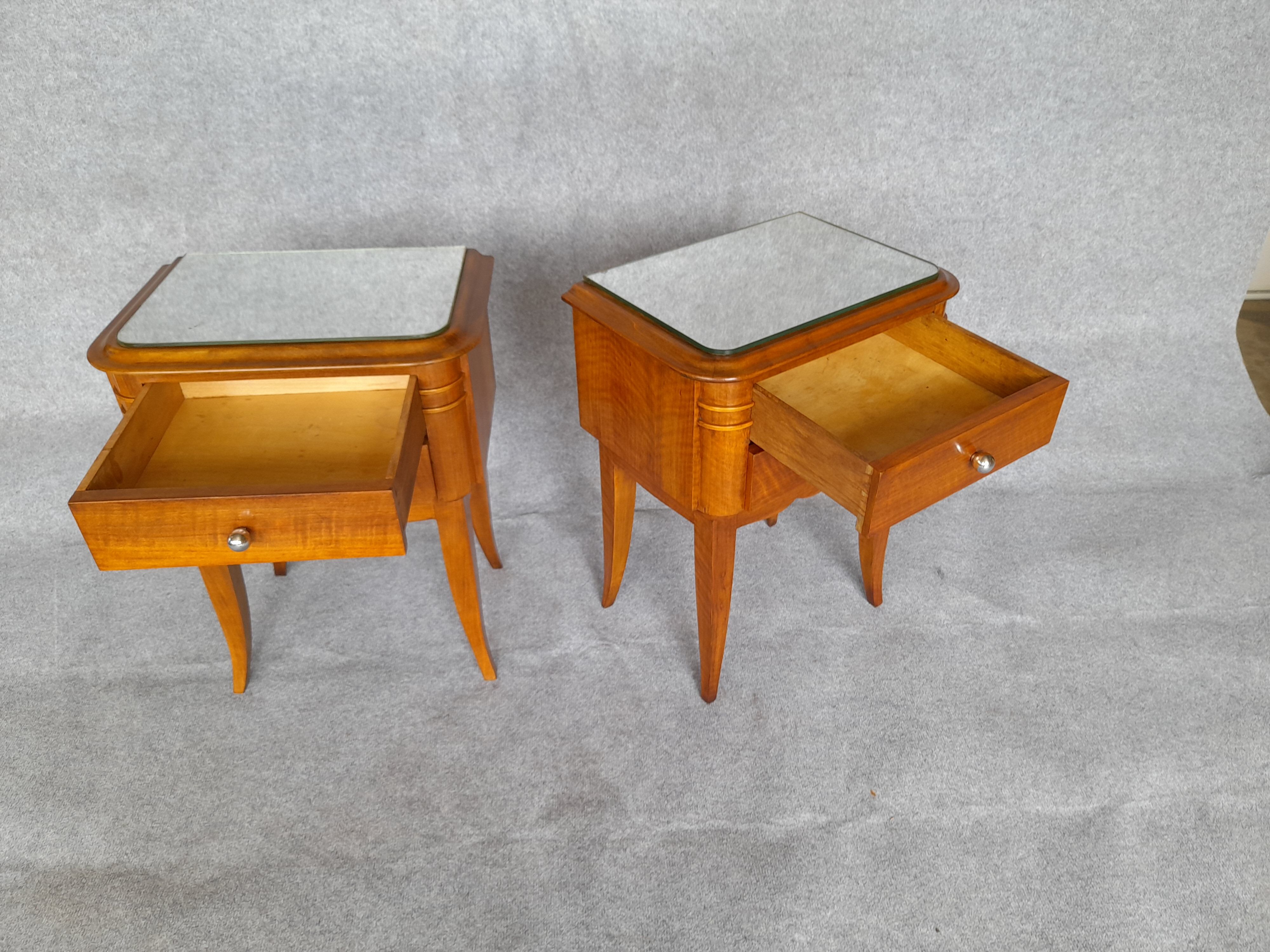 Pair of art deco period bedside tables