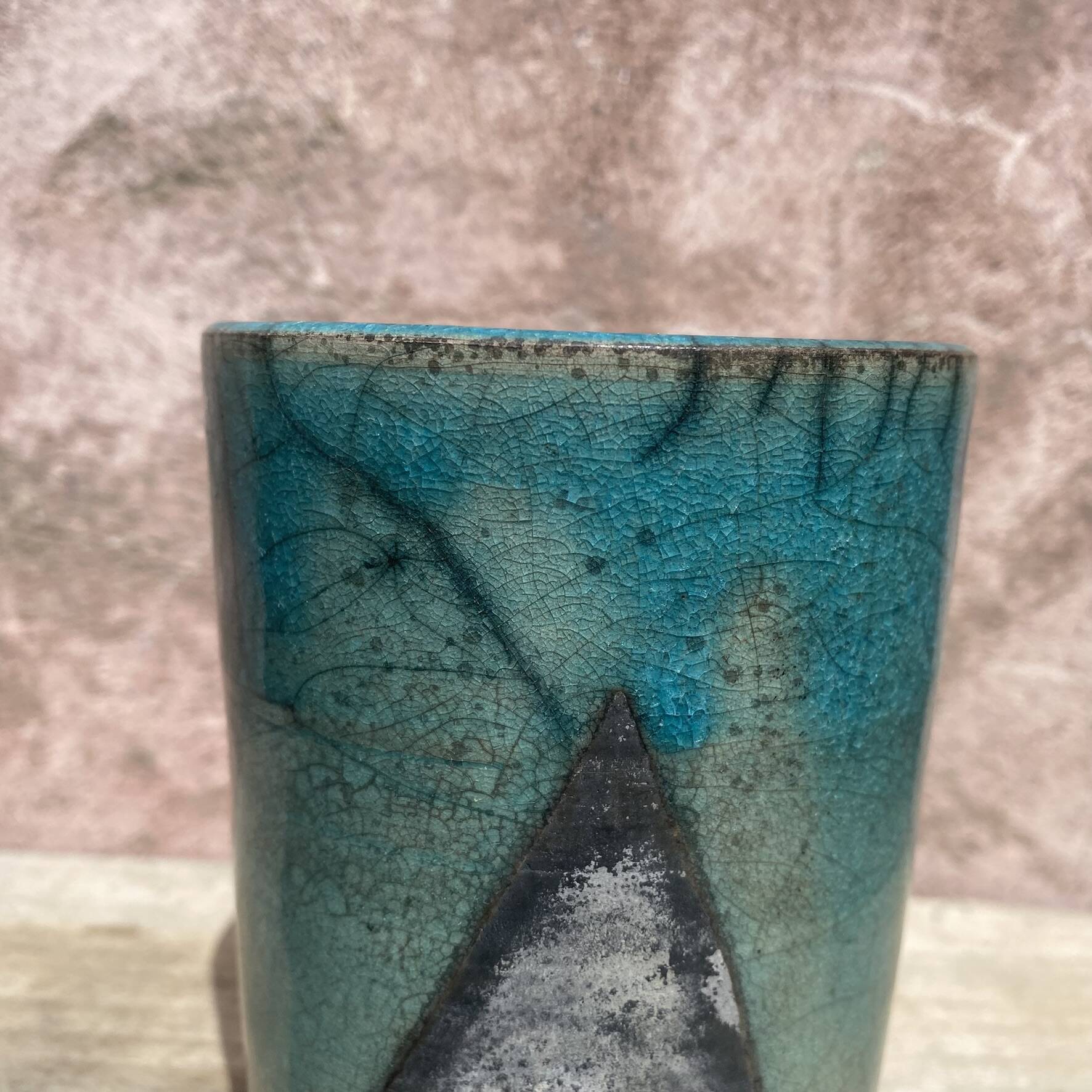 Handcrafted Raku ceramic vase