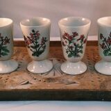 4 flowering stoneware mazagrans, 1970s