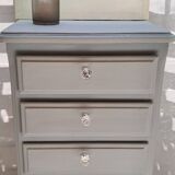 Grey painted wooden chest of drawers, France 1940