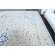 1970s Vintage Persian Handmade Wool Cotton Blue Area Rug 297x400