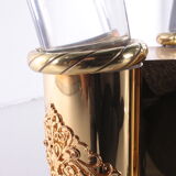 Hollywood regency coffee table with plexiglas side table, 1970 italy