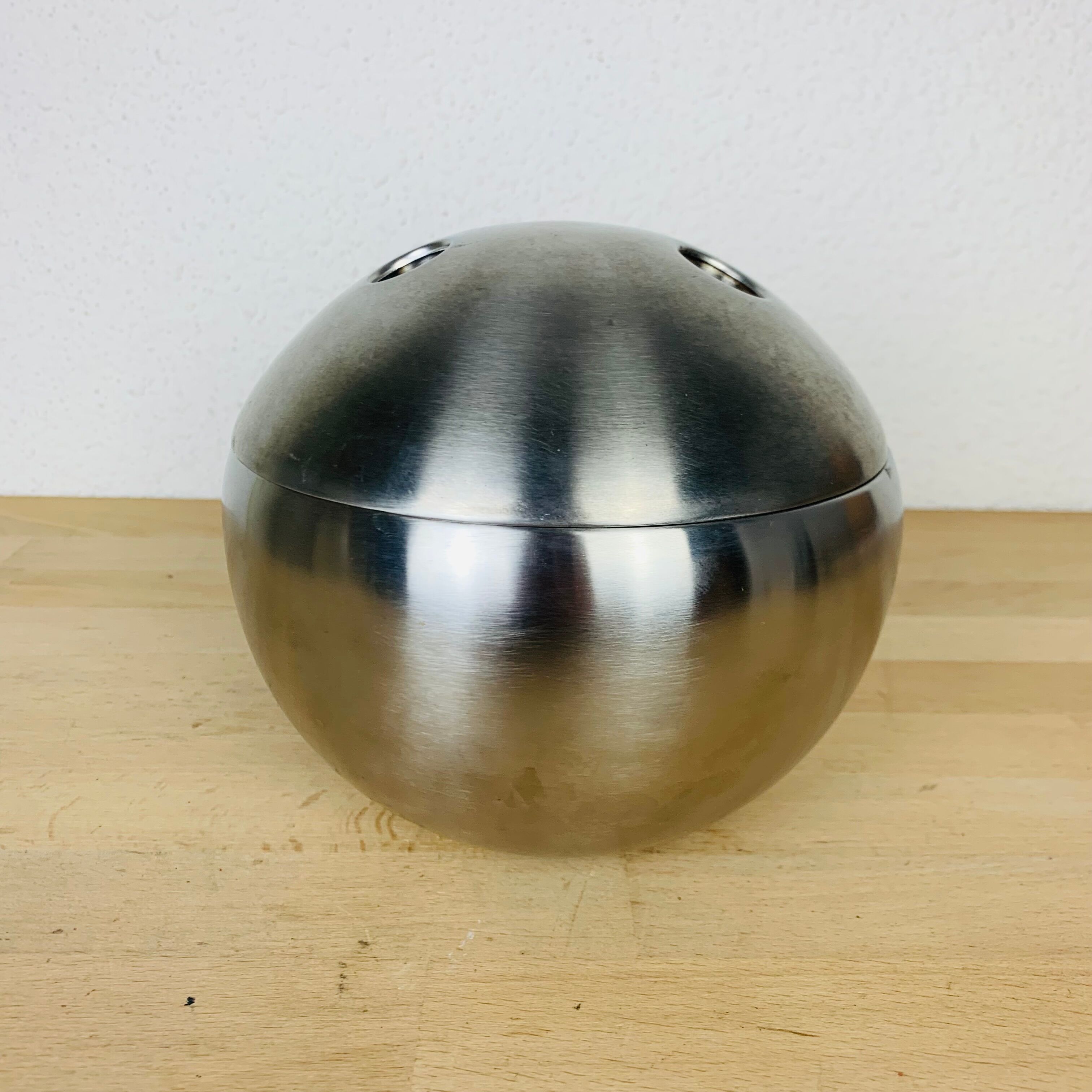 Ice bucket ball bowling stainless steel 70's