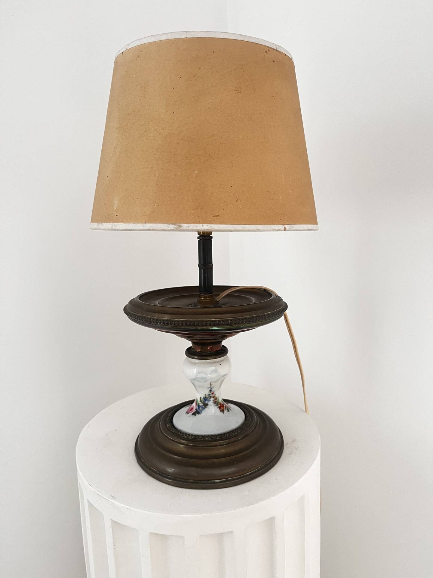 Brass and ceramic lamp