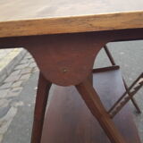 Drawing table wood and vintage metal