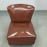 1950s Italian Mid Century Leatherette Lounge Chair