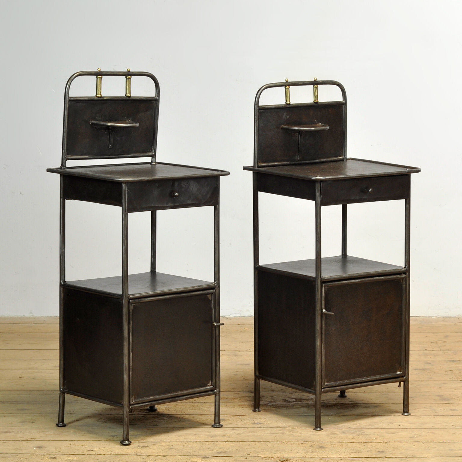 Set of Iron Nightstands, circa 1910