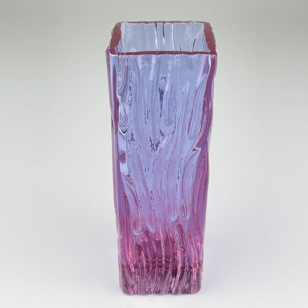 Vintage Textured Murano Glass Vase Tronchi, Italy, 1970s