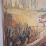 Tableau ancien paysage ocre G.Zylberman