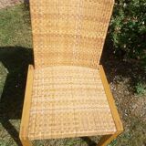 Chaise en bois et osier