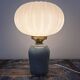 Table lamp in pastel blue and pleated opaline ceramic