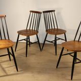 Set of 4 vintage wooden chairs, 1960.