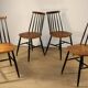 Set of 4 vintage wooden chairs, 1960.